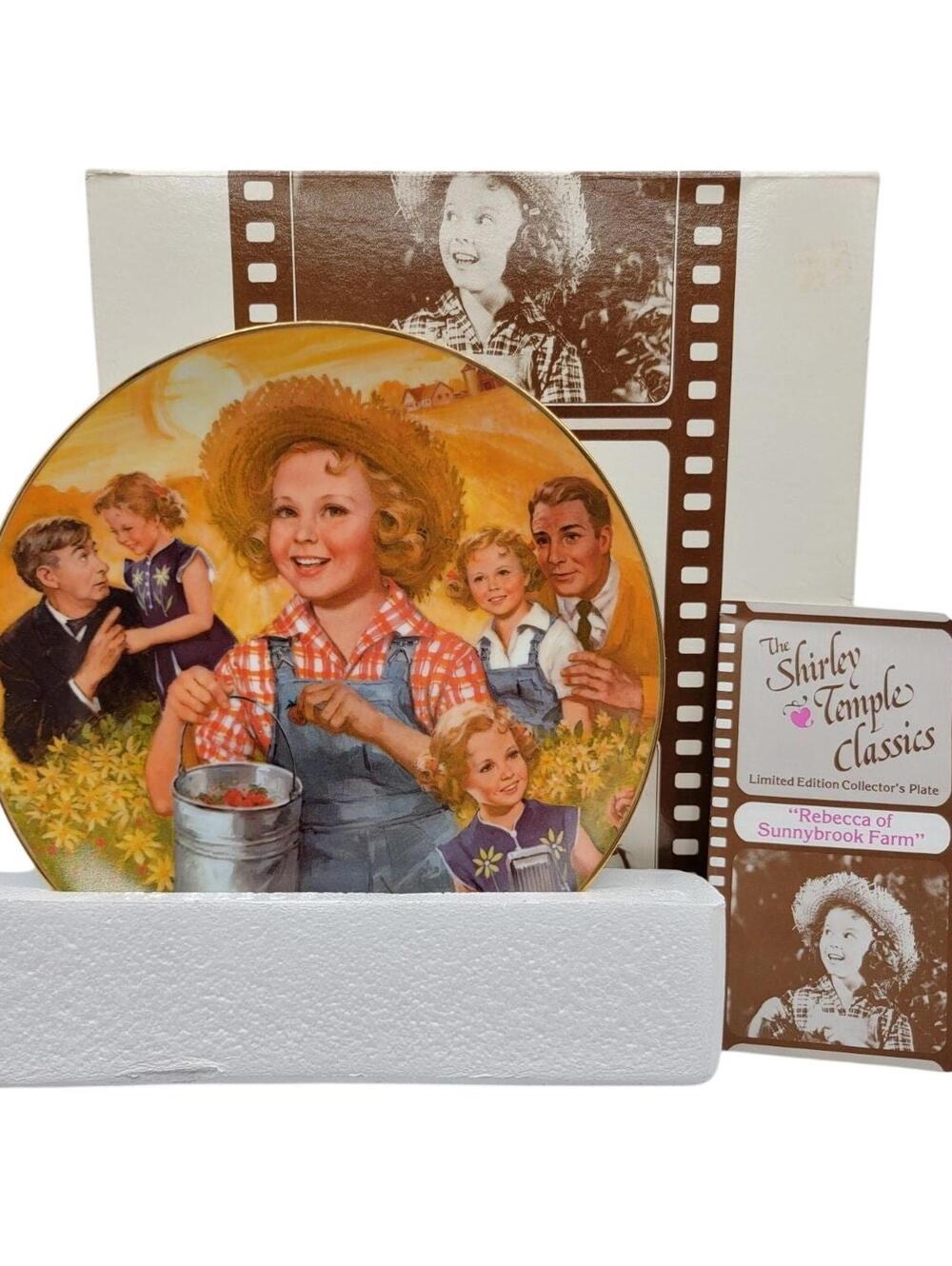 Nostaligia Shirley Temple "Rebecca of Sunnybrook Farm" collectors plate IOB